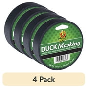 (4 pack) Duck Brand Black Masking Tape, 0.94 in. x 20 yd. (1 Roll)